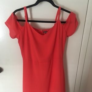 Express Cold Shoulder Coral Dress